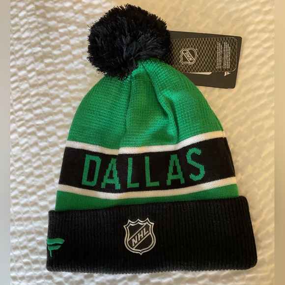 NEW Fanatics Authentic Pro Dallas Stars Rink Cuffed Beanie Black/Kelly Green O/S - Picture 3 of 4